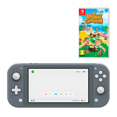 Набір Консоль Nintendo Switch Lite 32GB Grey Новий  + Гра Animal Crossing: New Horizons Російська Озвучка - Retromagaz