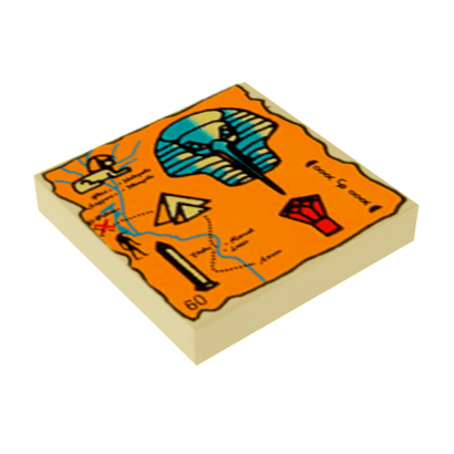 Плитка Lego Map Orange and Hieroglyphs Декоративна 2 x 2 3068px20 Tan Б/У - Retromagaz