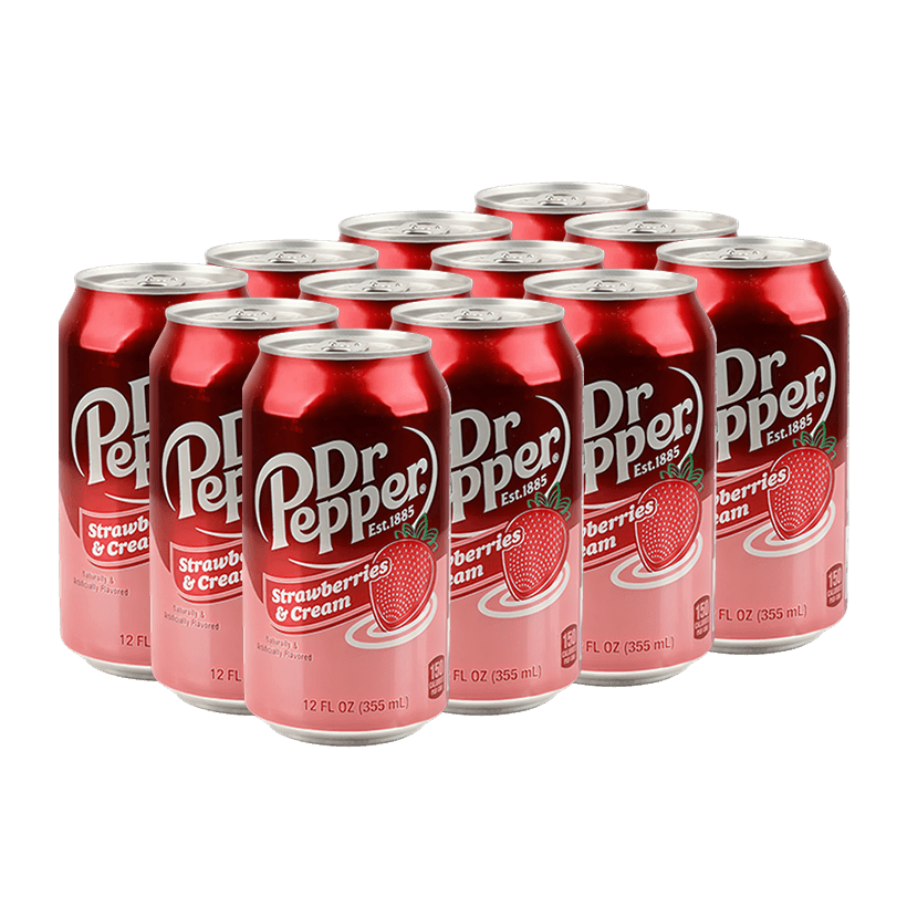 Набор Напиток 12шт Dr Pepper Strawberries & Cream 355ml - Retromagaz