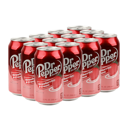 Набір Напій 12шт Dr Pepper Strawberries & Cream 355ml - Retromagaz