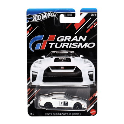 Тематична Машинка Hot Wheels '17 Nissan GT-R (R35) Gran Turismo 1:64 HRV64 White - Retromagaz