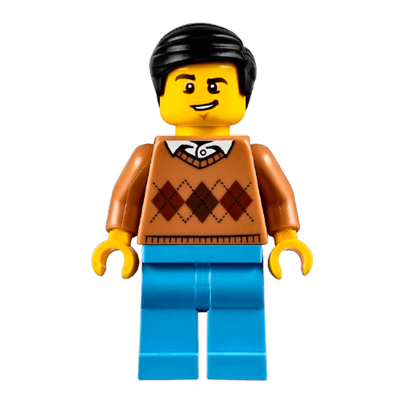 Фігурка Lego People 973pb2342 Dad Medium Nougat Argyle Sweater City twn298 Б/У - Retromagaz