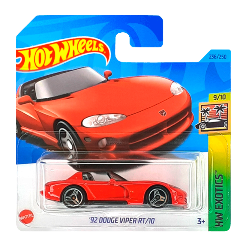 Машинка Базовая Hot Wheels '92 Dodge Viper RT/10 Exotics 1:64 HKG71 Red - Retromagaz