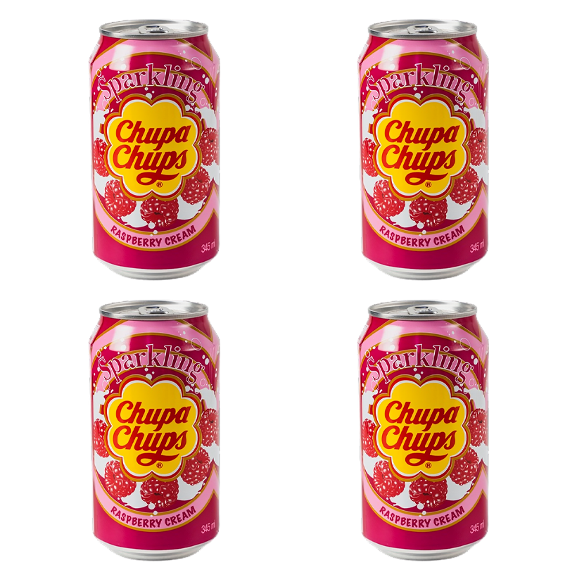 Набор Напиток Chupa Chups 4шт Raspberry & Cream Flavour 345ml - Retromagaz