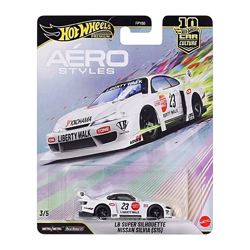 Машинка Premium Hot Wheels LB Super Silhouette Nissan Silvia (S15) Aerostyles 1:64 JKF34 White - Retromagaz