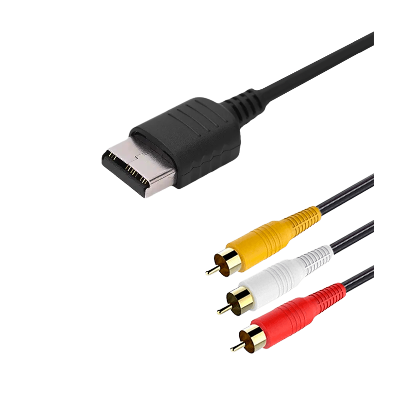 Кабель RMC Dreamcast Composite 3RCA - AV Multi Out Black 1.5m Новый - Retromagaz