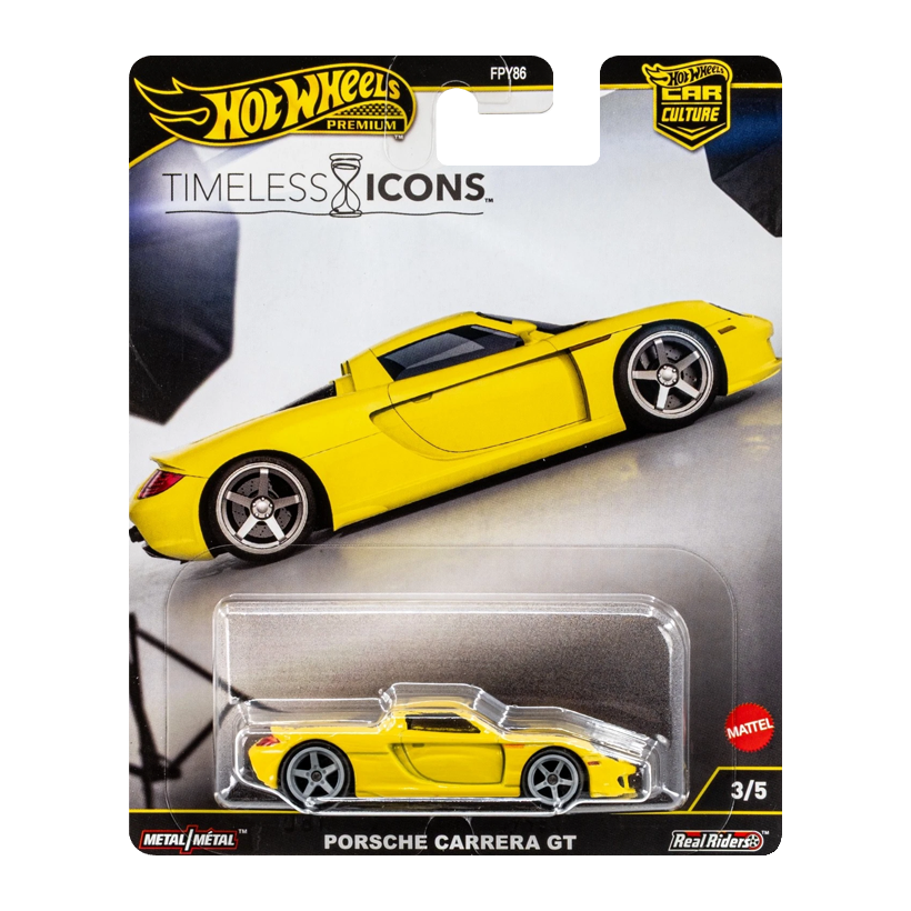 Машинка Premium Hot Wheels Porsche Porsche Carrera GT Timeless Icons 1:64 JBK91 Yellow - Retromagaz