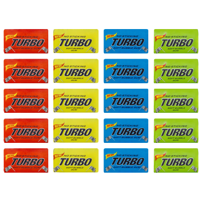 Жевательная Резинка Turbo Soft Buble Gum 90g 20шт - Retromagaz