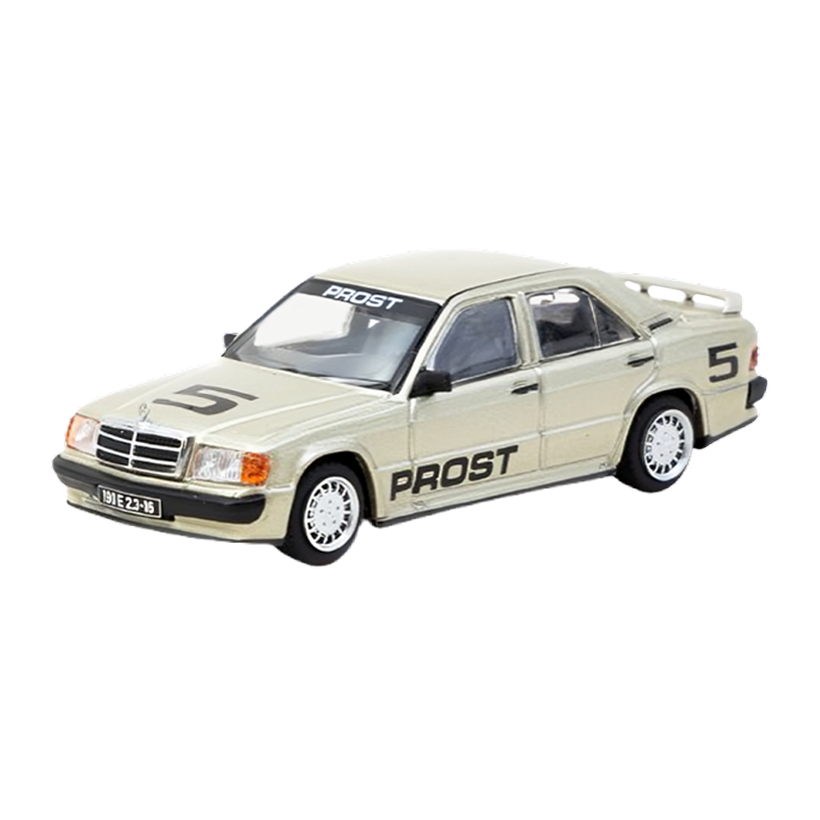 Машинка Premium Tarmac Works Mercedes-Benz 190 E 2.3-16 Race of Champion 1984 Alain Prost GLOBAL64 1:64 T64G-047-84 Grey - Retromagaz
