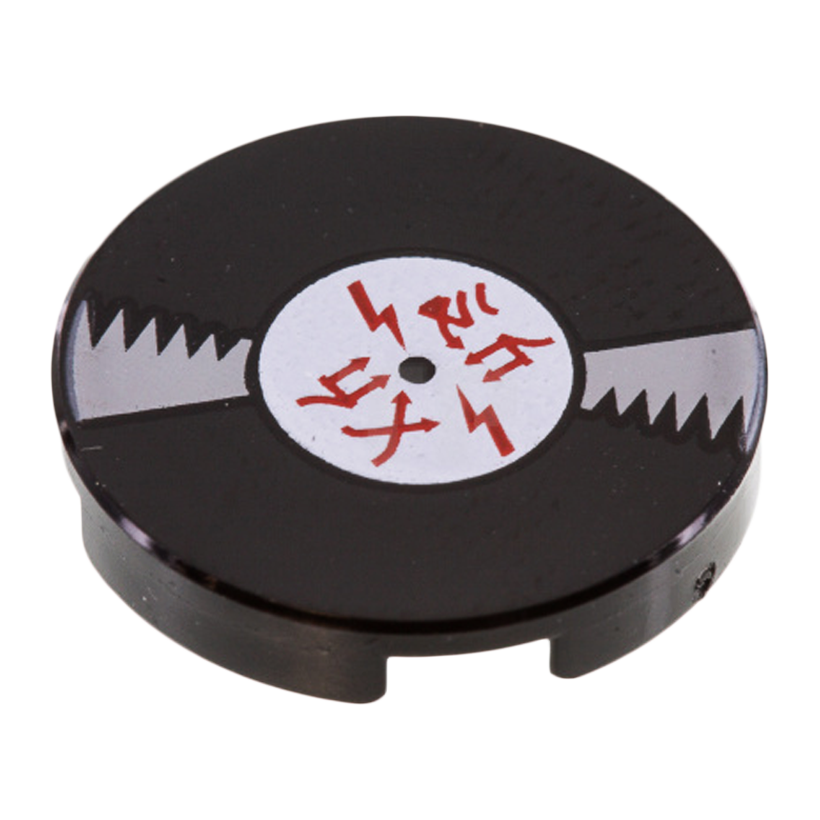 Плитка 2шт Lego Круглая Декоративная Bottom Stud Holder with Vinyl Record with Red Ninjago Logogram 'AC DC' 2 x 2 14769pb216 6217937 Black Б/У - Retromagaz