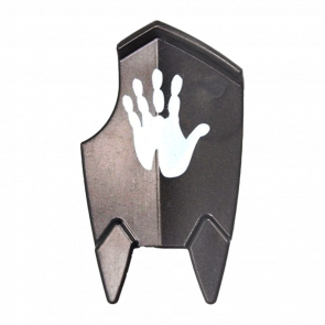 Зброя Lego Щит Uruk Hai Shield with White Handprint Lord of the Rings 10049pb01 6005318 Pearl Dark Grey Б/У