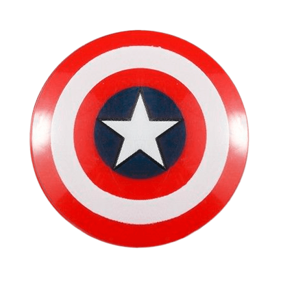 Оружие Lego Round with Rounded Front with Bullseye with Captain America Star Pattern Щит 75902pb01 6071464 Red Б/У - Retromagaz