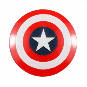 Оружие Lego Щит Round with Rounded Front with Bullseye with Captain America Star Pattern 75902pb01 6071464 Red Б/У - Retromagaz
