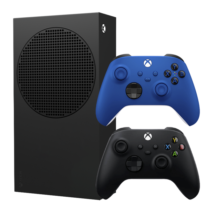 Набор Консоль Microsoft Xbox Series S 1TB Carbon Black Новый  + Геймпад Беспроводной Controller Shock Blue - Retromagaz