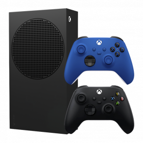 Набір Консоль Microsoft Xbox Series S 1TB Carbon Black Новий  + Геймпад Бездротовий Controller hock Blue - Retromagaz