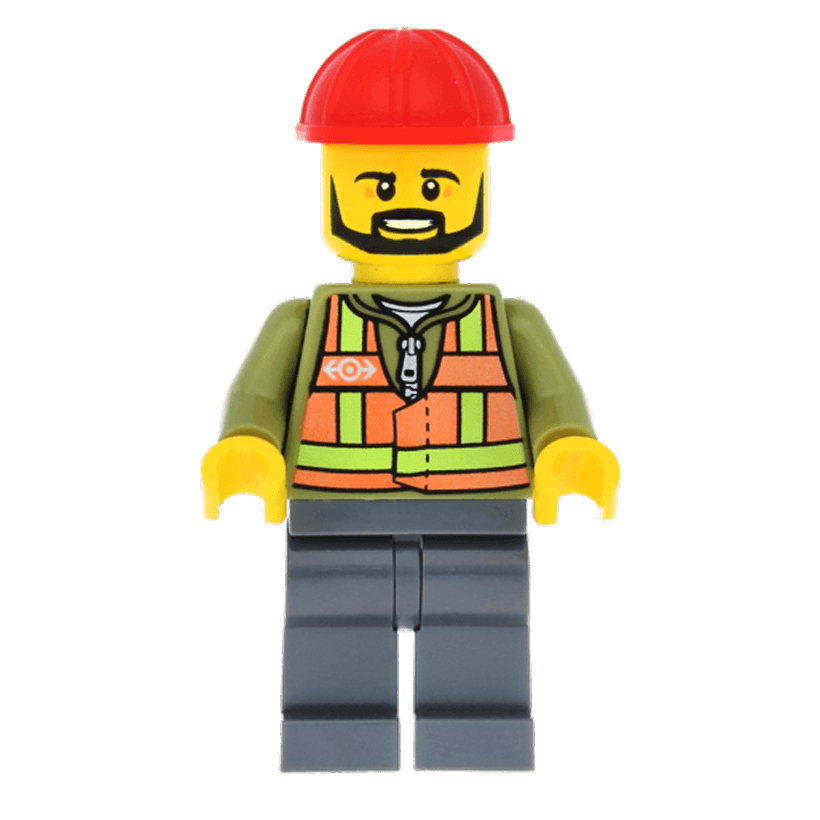 Фігурка Lego Train 973pb1705 Light Orange Safety Vest City trn235a 1 Б/У - Retromagaz