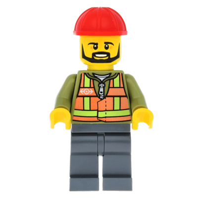Фігурка Lego Train 973pb1705 Light Orange Safety Vest City trn235a 1 Б/У - Retromagaz