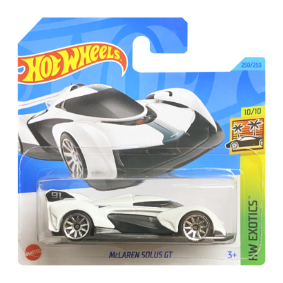 Машинка Базовая Hot Wheels McLaren Solus GT Exotics 1:64 HKG70 White - Retromagaz