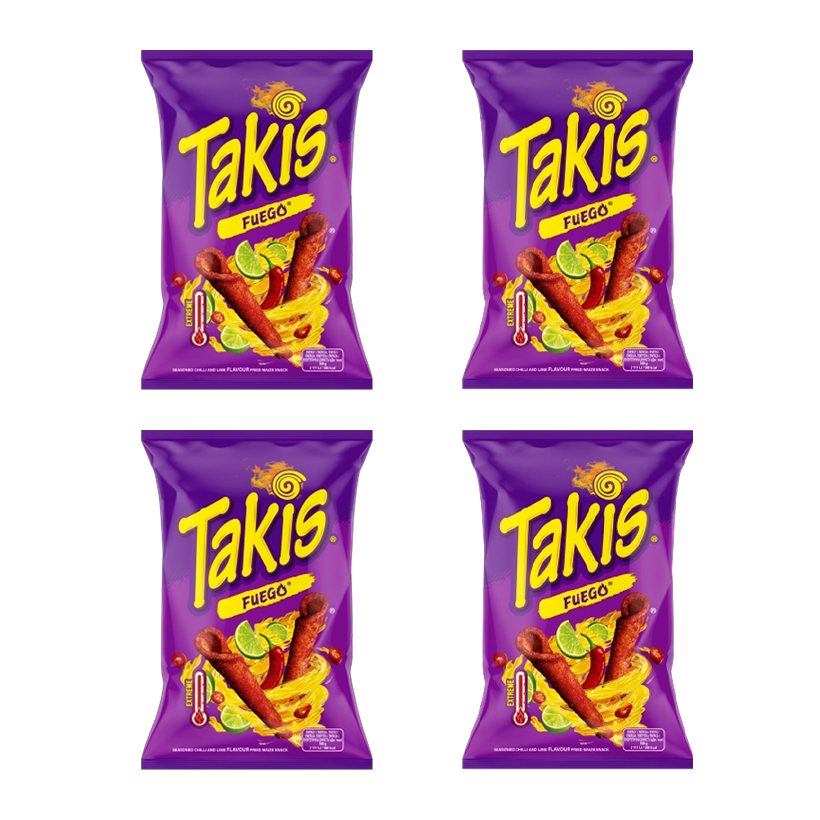 Набор Кранчи 4шт Takis Fuego Чили Лайм 100g - Retromagaz