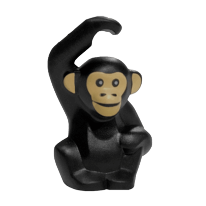 Фигурка Lego Chimpanzee with Light Nougat Face Pattern Animals Земля 95327pb01 1 4632330 Black Б/У - Retromagaz