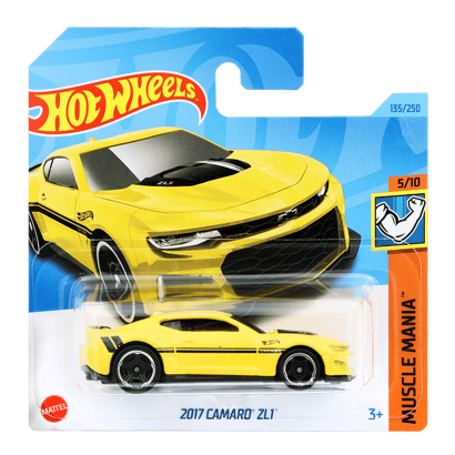 Машинка Базовая Hot Wheels 2017 Camaro ZL1 Muscle Mania 1:64 HKJ52 Yellow - Retromagaz