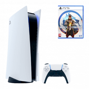 Набор Консоль Sony PlayStation 5 Blu-ray 825GB White Новый  + Игра Mortal Kombat 1 Русские Субтитры - Retromagaz