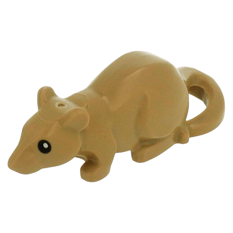 Фігурка Lego Земля Rat Rodent with Black Eyes and White Pupils Pattern Animals 36756pb01 1 6226594 Dark Tan Б/У - Retromagaz