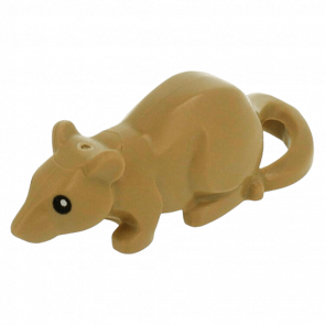 Фигурка Lego Земля Rat Rodent with Black Eyes and White Pupils Pattern Animals 36756pb01 1 6226594 Dark Tan Б/У