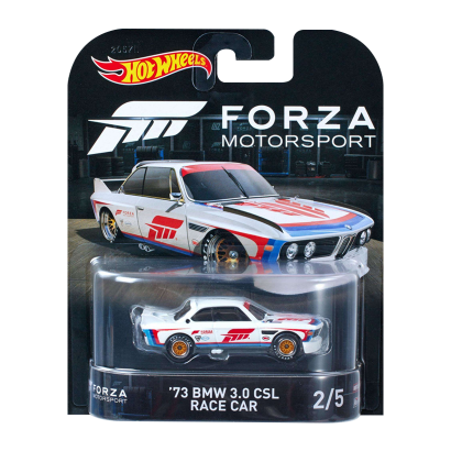 Машинка Premium Hot Wheels '73 BMW 3.0 CSL Race Car Forza Rep. Entertainment 1:64 DWJ95 White - Retromagaz