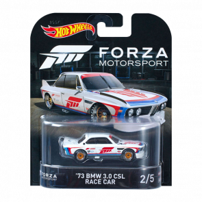 Машинка Premium Hot Wheels '73 BMW 3.0 CSL Race Car Forza Rep. Entertainment 1:64 DWJ95 White - Retromagaz