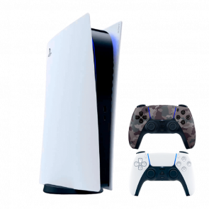 Набір Консоль Sony PlayStation 5 Digital Edition 825GB White Новий  + Геймпад Бездротовий DualSense Grey Camouflage
