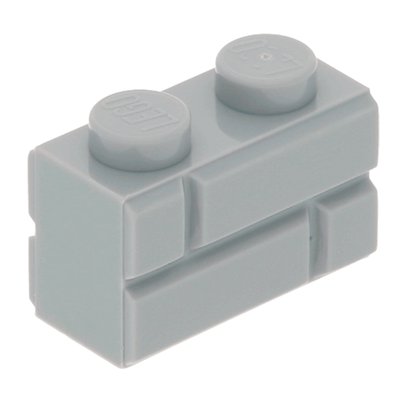 Кубик 10шт Lego Модифікована with Masonry Profile 1 x 2 98283 6000066 Light Bluish Grey Б/У - Retromagaz