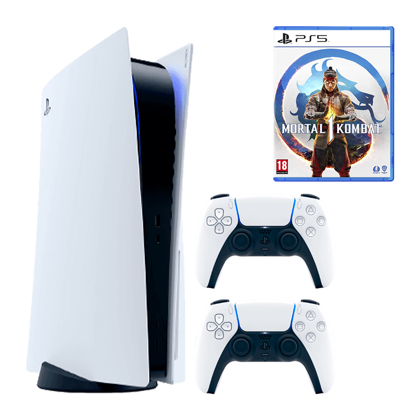 Набір Консоль Sony PlayStation 5 Blu-ray 825GB White Новий + Геймпад Бездротовий DualSense + Гра Mortal Kombat 1 Російські Субтитри - Retromagaz