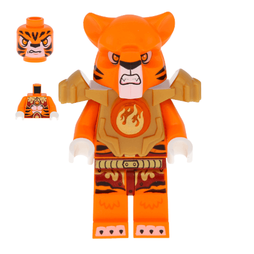 Фигурка Lego Tiger Tribe Tormak Orange Outfit Legends of Chima loc073 70146 Б/У - Retromagaz