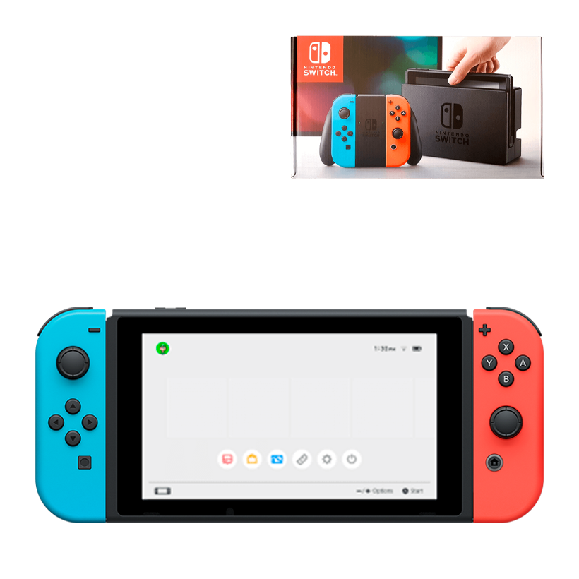 Набор Коробка Nintendo Switch Blue Red Б/У Хороший + Консоль Гибридная V2 - Retromagaz