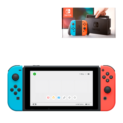 Набір Коробка Nintendo Switch Blue Red Б/У Хороший  + Консоль Гібридна V2 - Retromagaz