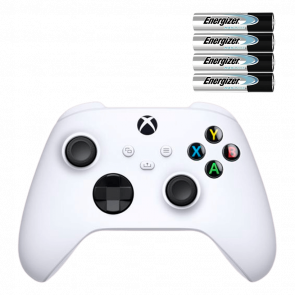 Набір Геймпад Бездротовий Microsoft Xbox Series Robot White Б/У + Батарейка Energizer Max Plus - Retromagaz