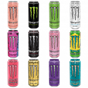 Набор Тахикардия (Monster Energy Ruby Red + Strawberry Dreams + Black + White + Pipeline Punch + Paradise + Peachy Keen + Violet + Juice Rio Punch + Fiesta Mango + Gold Pineapple + Classic Original) - Retromagaz