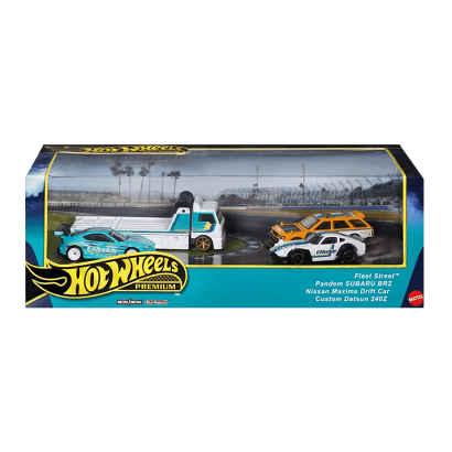 Машинка Premium Hot Wheels Pandem Subaru BRZ / Nissan Maxima Drift Car / Custom Datsun 240Z / Fleet Street Greddy Diorama 1:64 HRT53 White 4шт - Retromagaz