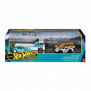 Машинка Premium Hot Wheels Pandem Subaru BRZ / Nissan Maxima Drift Car / Custom Datsun 240Z / Fleet Street Greddy Diorama 1:64 HRT53 White 4шт