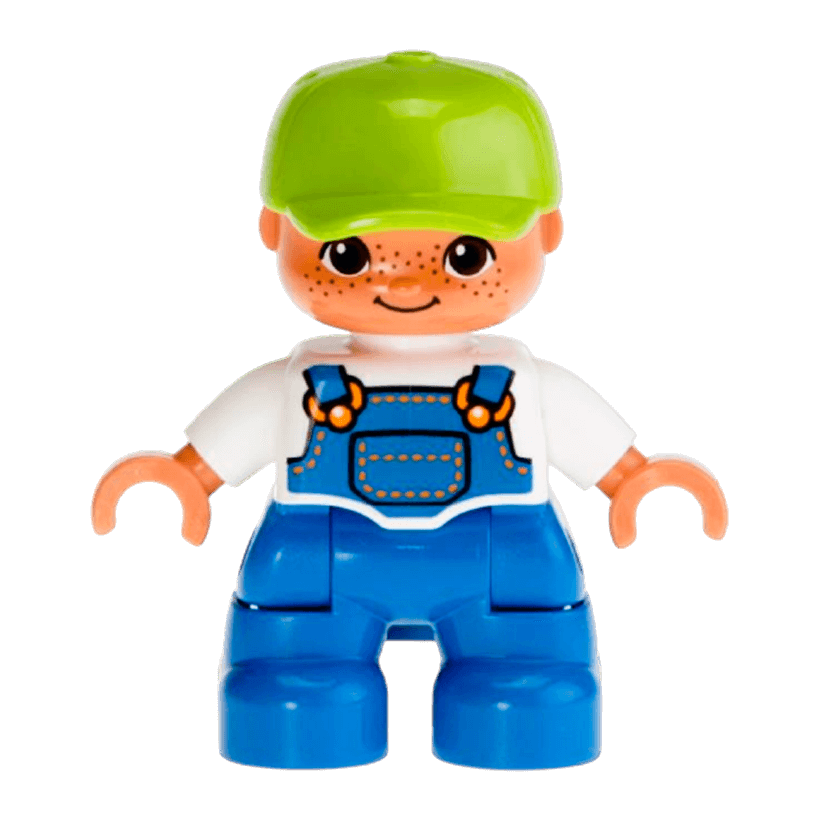 Фигурка Lego Boy Blue Legs White Top Duplo 47205pb025a 1 Б/У - Retromagaz