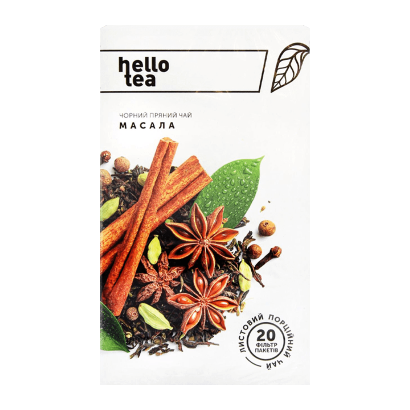 Чай Пакетированный Черный Hello Tea Масала 40g - Retromagaz
