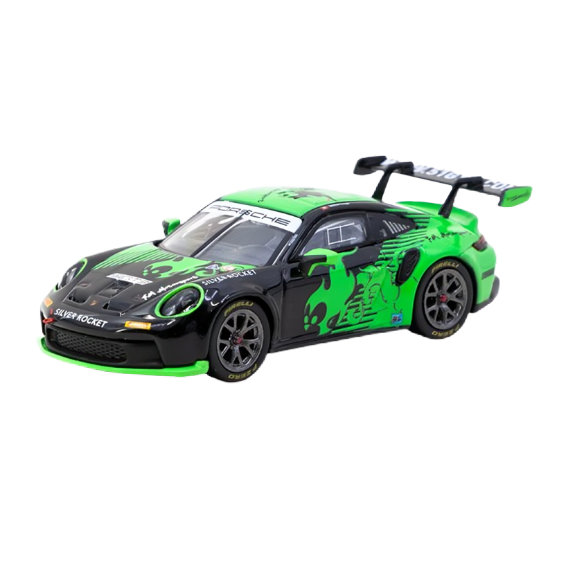 Машинка Premium Tarmac Works Porsche Porsche 911 GT3 Cup (992) Fire Monkey Motorsport 1:64 T64-093-FMM Green - Retromagaz