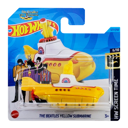 Машинка Базова Hot Wheels The Beatles Yellow Submarine Screen Time 1:64 HKH12 Yellow - Retromagaz