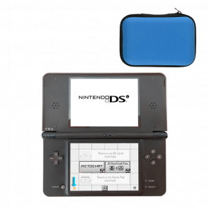 Набір Консоль Nintendo DS i XL Модифікована 1GB Dark Brown + 10 Вбудованих Ігор Б/У Нормальний  + Чохол Твердий RMC 3 Blue Новий - Retromagaz