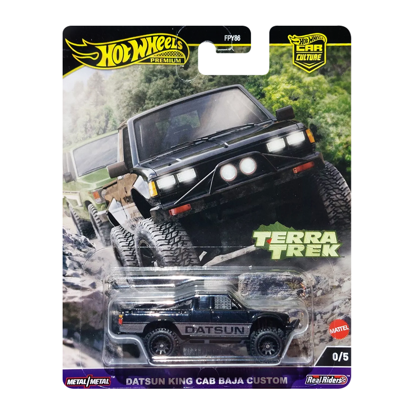 Машинка Premium Hot Wheels Datsun King Cab Baja Custom Chase Terra Trek 1:64 HRV92 Black - Retromagaz