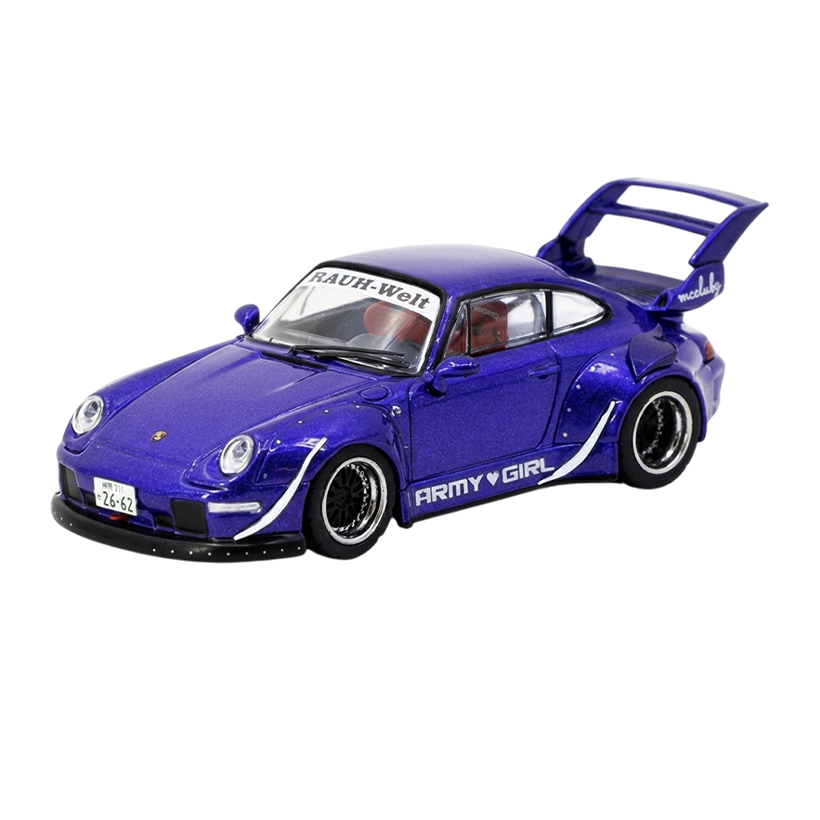 Машинка Premium Tarmac Works Porsche RWB 993 (Porsche 911) Blue Army Girl 1:64 T64-TL017-AG Blue - Retromagaz