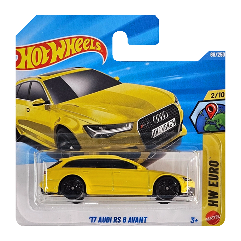 Машинка Базовая Hot Wheels '17 Audi RS 6 Avant Factory Fresh 1:64 JJJ33 Yellow - Retromagaz