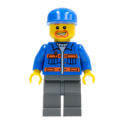 Фигурка Lego City Construction 973pb0551 Blue Cap Beard around Mouth cty0141 Б/У Нормальный - Retromagaz