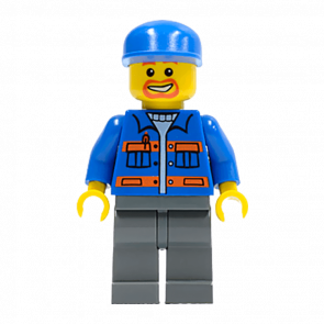 Фігурка Lego City Construction 973pb0551 Blue Cap Beard around Mouth cty0141 Б/У Нормальний